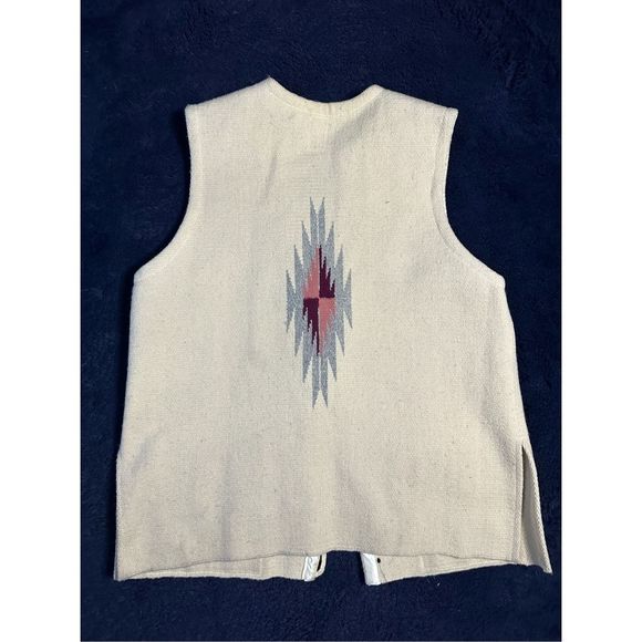 Vintage Ortega Hand Woven Wool Chimayo Vest Southwestern Sz Mens Large W - Picture 2 of 8